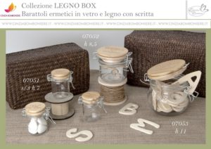 Barattoli portaconfetti vetro legno