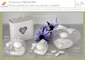 Cuore portacandela vetro