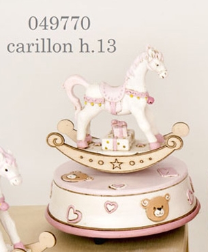 Carillon cavallo a dondolo rosa 049770