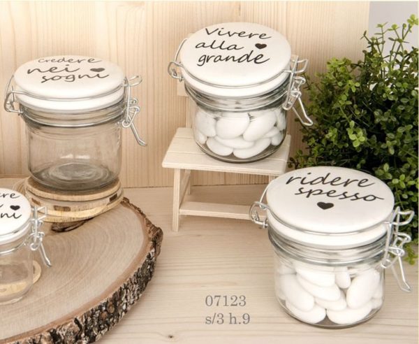 barattoli ermetici con scritta tema shabby 07123